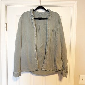 Zara denim oversized button up shirt jacket
